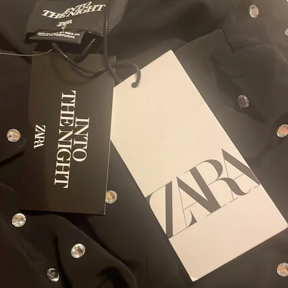 NWT ZARA RHINESTONE DRESS LIMITED EDITION  BLACK  DRESS - REF. 4043/280 XS - Picture 2 of 11